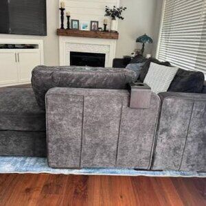 Lovesac Side Cover: Charcoal Grey Corded Velvet